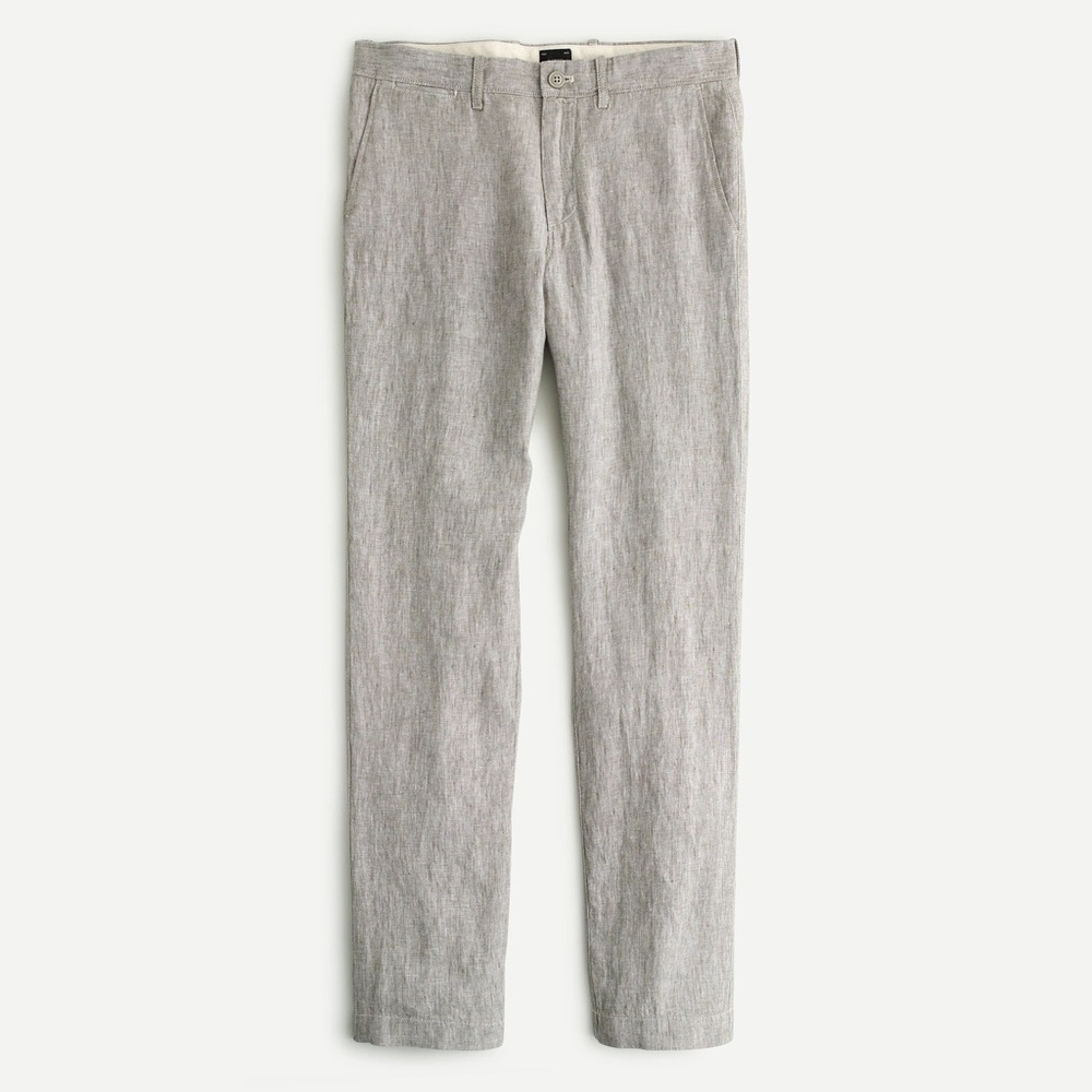 J Cew New Men's 44x34 770 Straight Fit Linen Pants natural
